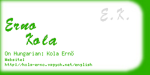 erno kola business card