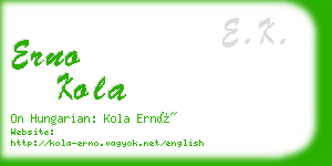 erno kola business card